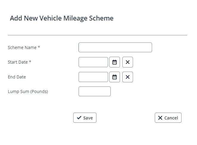 screenshot of add new vehicle mileage screen