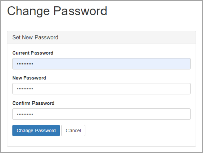Change Password window.